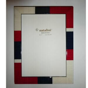 NATALINI WOOD PICTURE FRAME, Brand New, blue red 5x7 Made in Italy